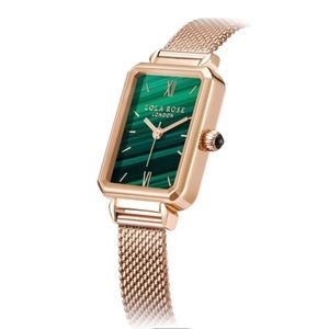 Lola Rose London Austen Collection Malachite Pattern Watch Rose Gold Tone Band